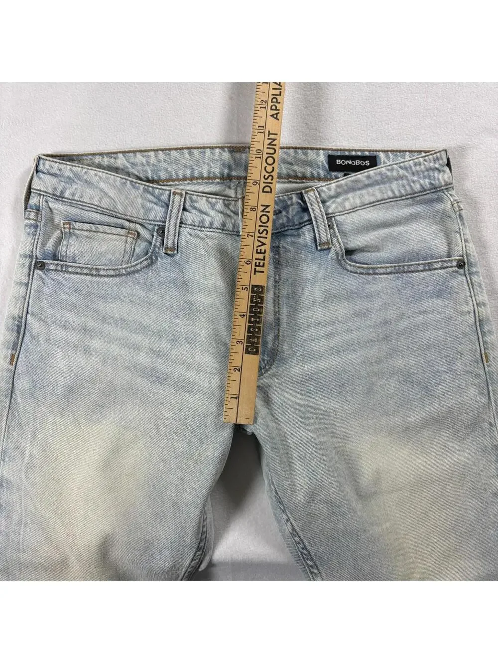 Bonobos Mens 32x30 Light Wash Slim Straight Jeans Stretch Denim Casual